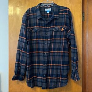 Men’s Columbia Blue and Orange Illinois Fighting Illini Casual Button Down Shirt